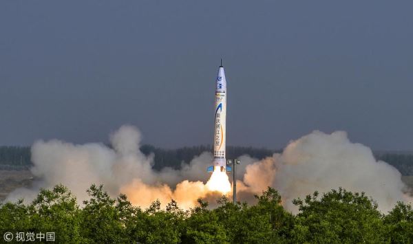 OneSpace took the honor of being the first private company in China to launch a commercial rocket in May 17th, 2018. [File photo: VCG]